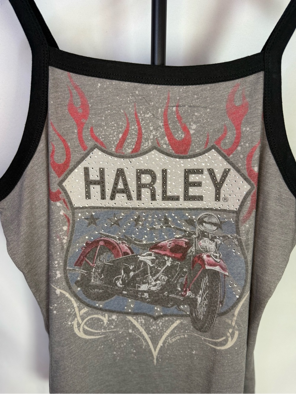 Harley Davidson - Grey Graphic Rhinestone Cami from Knoxville TN - Size L - Picture 3 of 6
